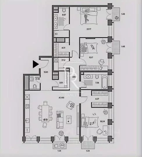 4-к кв. Москва Лаки жилой квартал,  (161.0 м) - Фото 1