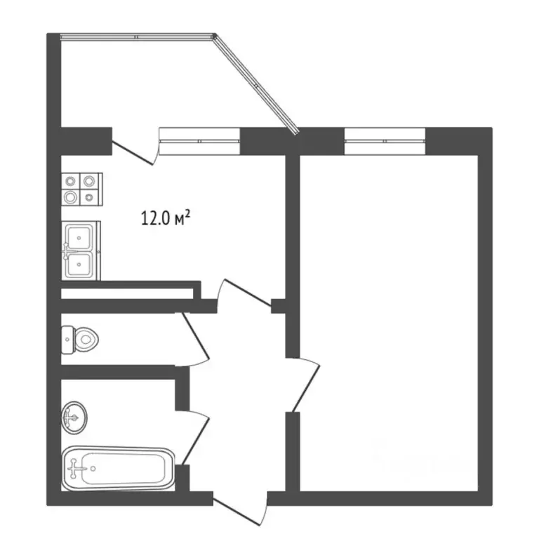 1-к кв. Тюменская область, Тюмень ул. Обдорская, 3 (42.0 м) - Фото 2