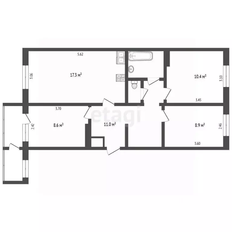 3-к кв. Камчатский край, Петропавловск-Камчатский ул. Академика ... - Фото 2