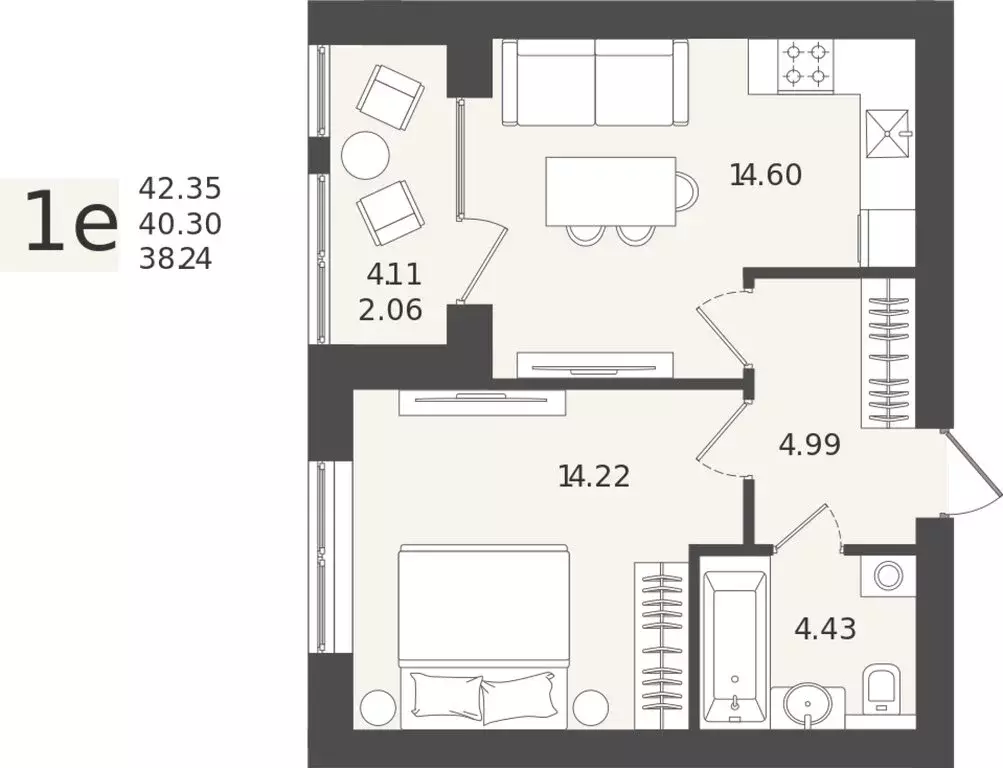 Квартира-студия: Калининградская область, Пионерский (40.3 м) - Фото 1