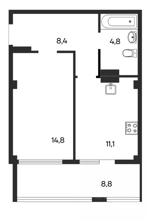 1-к кв. Крым, Бахчисарай ул. Мира, 22 (47.9 м) - Фото 1