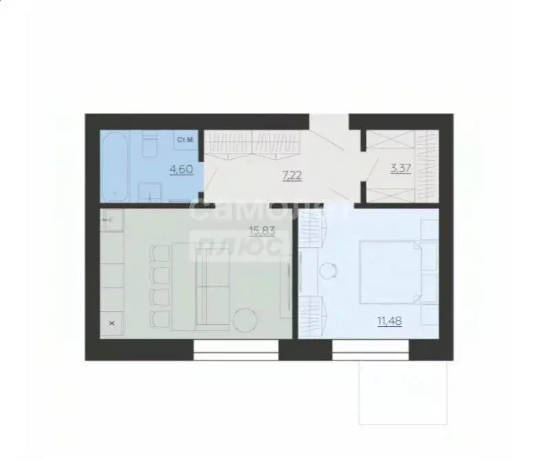 1-к кв. Липецкая область, Липецкий муниципальный округ, с. Ленино ул. ... - Фото 2