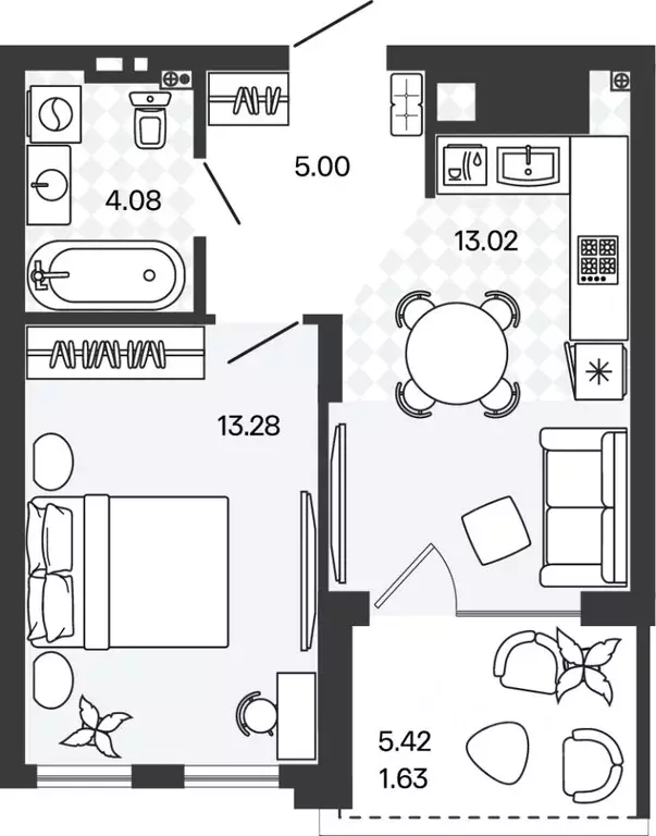 1-к кв. Калининградская область, Гурьевский муниципальный округ, пос. ... - Фото 1