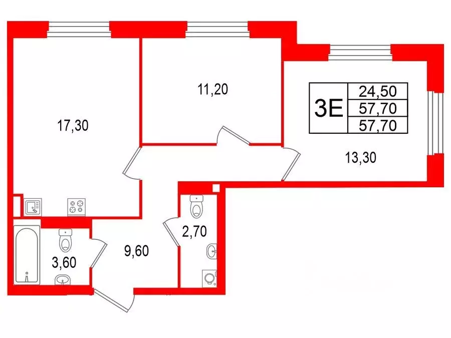 2-к кв. Санкт-Петербург Партизанская ул., 5 (57.7 м) - Фото 1