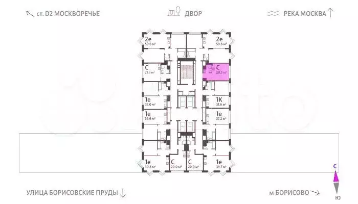 Квартира-студия, 20,5м, 23/30эт. - Фото 1