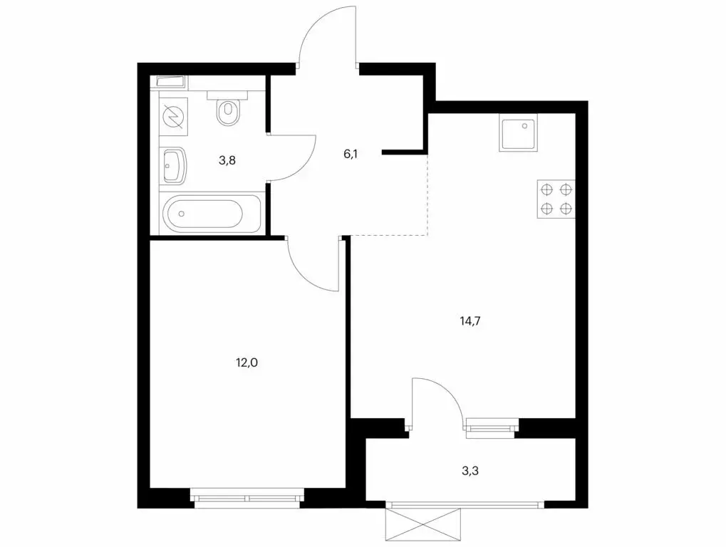 1-комнатная квартира: Ярославль, улица Академика Колмогорова, 24 (38.2 ... - Фото 1