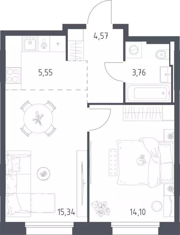 1-к кв. Московская область, Одинцовский городской округ, Заречье пгт ... - Фото 1