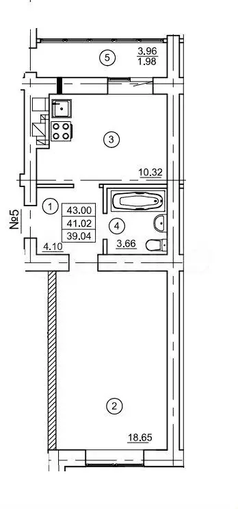 1-к. квартира, 41 м, 2/9 эт. - Фото 1