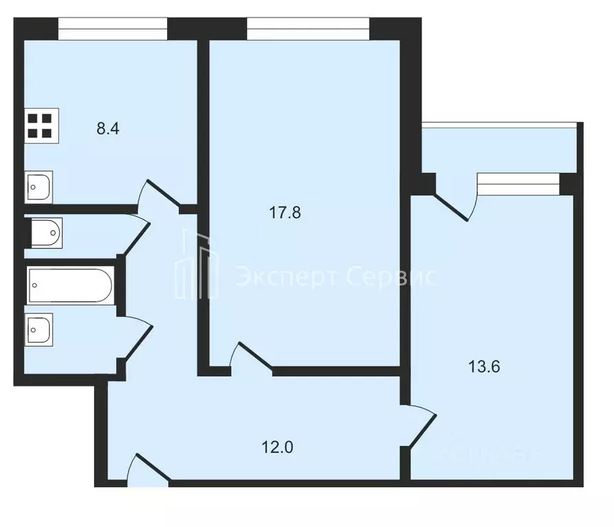 2-к кв. Санкт-Петербург Школьная ул., 90к3 (55.0 м) - Фото 1