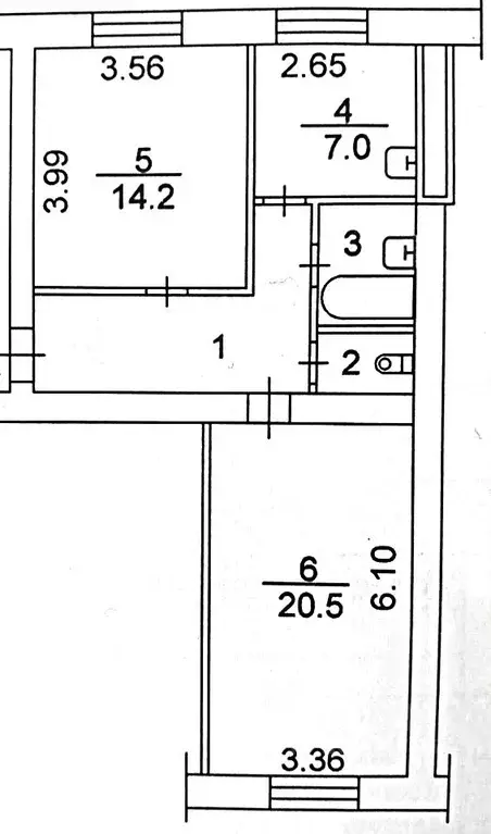 2-к кв. Томская область, Томск Учебная ул., 42 (56.2 м) - Фото 1