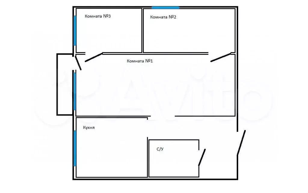 3-к. квартира, 42,6 м, 5/5 эт. - Фото 0