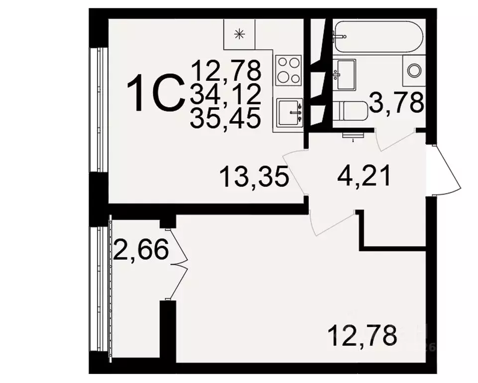 1-к кв. Тульская область, Тула пос. Горелки, Время жилой комплекс ... - Фото 1