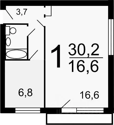 1-к кв. Иркутская область, Иркутск ул. Александра Невского, 50 (31.0 ... - Фото 1