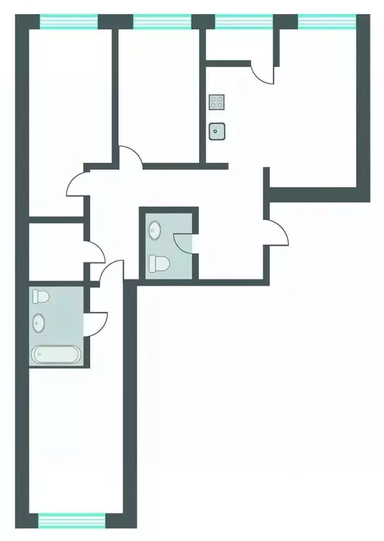 3-к кв. Свердловская область, Екатеринбург ул. Кузнецова, 9 (97.5 м) - Фото 1