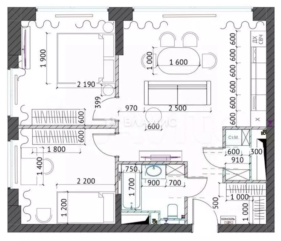 2-к кв. Москва Шмитовский проезд, 39к6 (66.23 м) - Фото 2