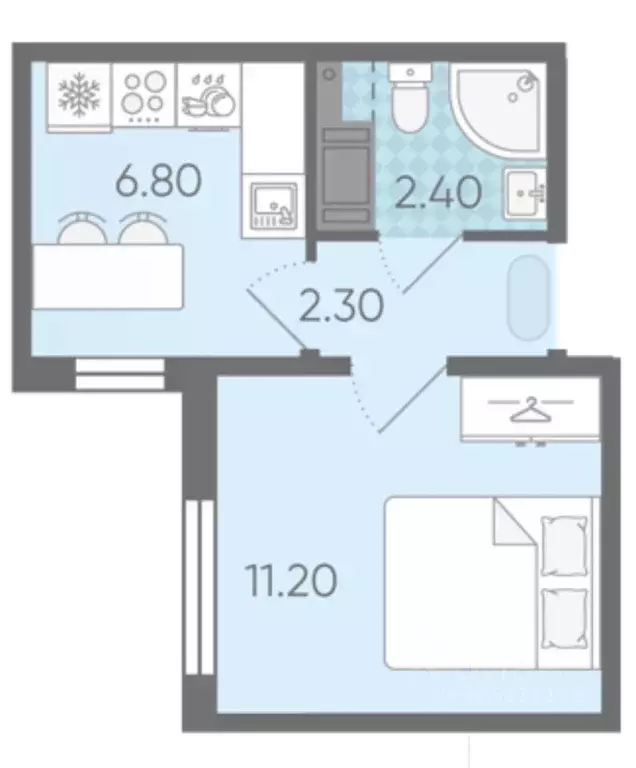 1-к кв. Ленинградская область, Всеволожское городское поселение, пос. ... - Фото 1