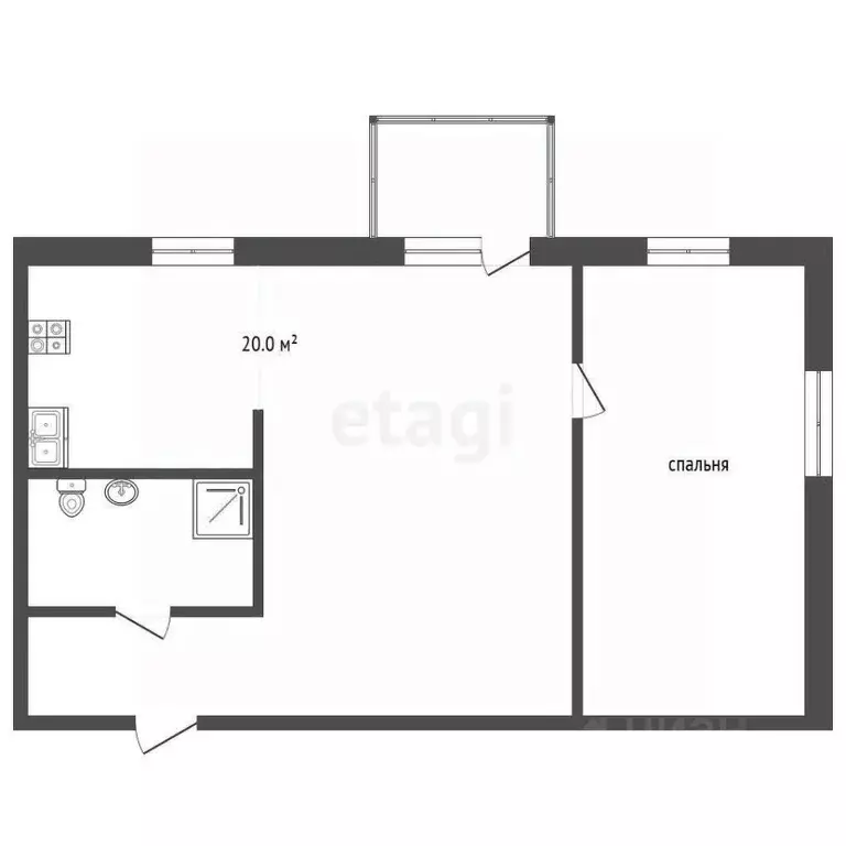 2-к кв. Тюменская область, Тюмень Киевская ул., 61 (42.4 м) - Фото 2