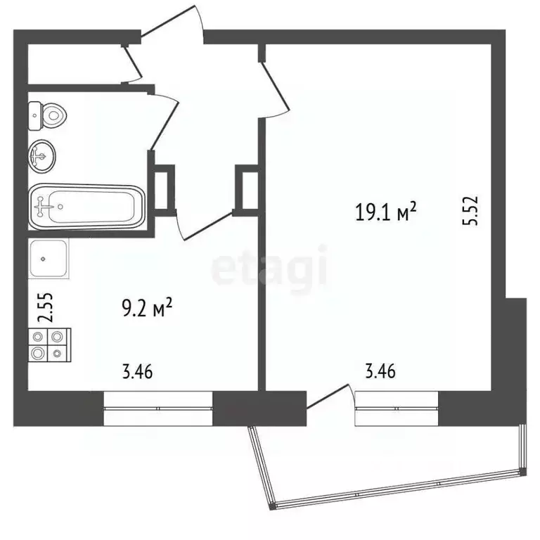 1-к кв. Ярославская область, Ярославль ул. Космонавтов, 25 (37.6 м) - Фото 2
