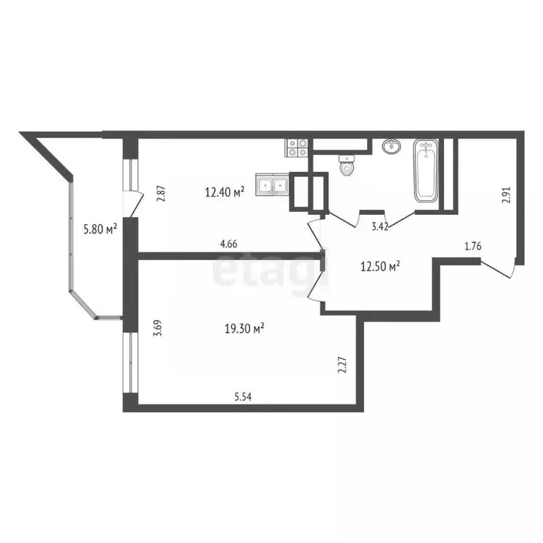 1-к кв. Московская область, Химки Ленинский просп., 16 (49.0 м) - Фото 2