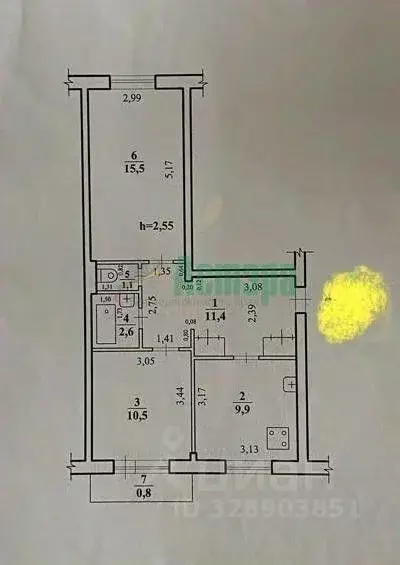 2-к кв. Забайкальский край, Чита ул. Строителей, 89 (51.0 м) - Фото 2