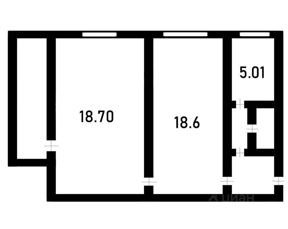 2-к кв. Татарстан, Казань ул. Шамиля Усманова, 26 (46.0 м) - Фото 1