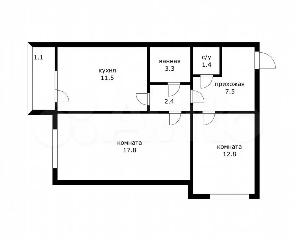 2-к. квартира, 60 м, 1/16 эт. - Фото 0