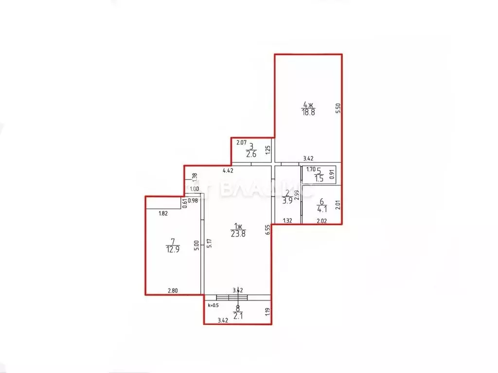 2-комнатная квартира: Калининград, улица Левитана, 65к2 (67.6 м) - Фото 0
