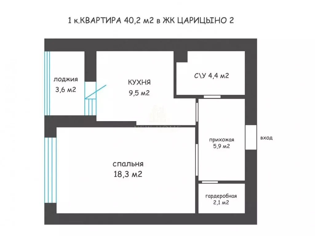 1-комнатная квартира: Москва, 6-я Радиальная улица, вл7к30 (40.2 м) - Фото 0