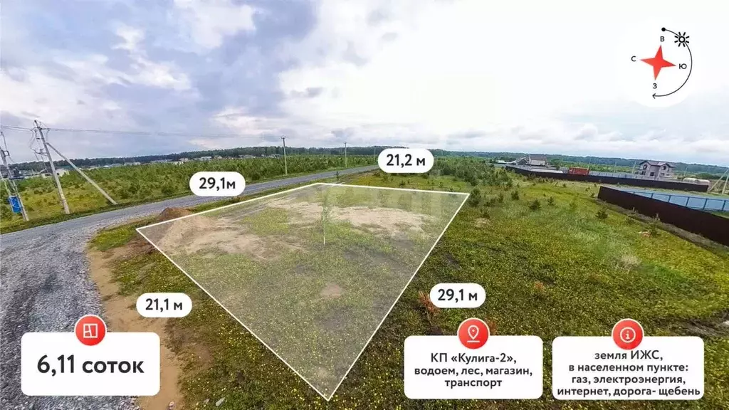 Участок в Тюменская область, Тюменский район, с. Кулига, Кулига-2 мкр  ... - Фото 0