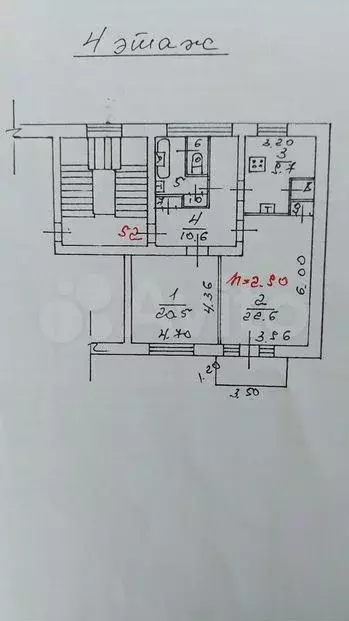 2-к. квартира, 76 м, 4/5 эт. - Фото 0