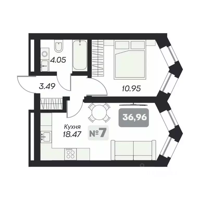 1-к кв. Новосибирская область, Новосибирск пл. Карла Маркса (36.96 м) - Фото 0