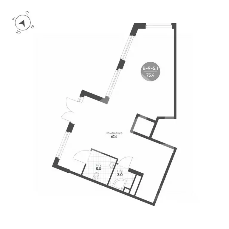 Помещение свободного назначения в Москва 4-я оч., Шагал жилой ... - Фото 2