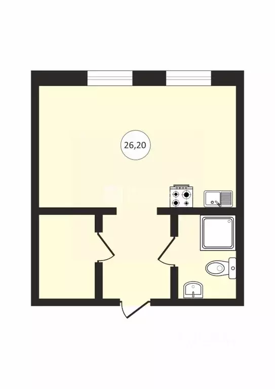 Студия Москва ул. Саморы Машела, 2А (26.2 м) - Фото 2
