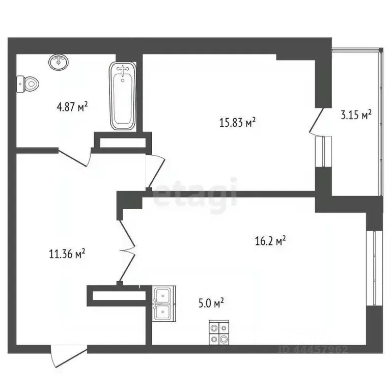 2-к кв. Челябинская область, Челябинск Университетская Набережная ул., ... - Фото 2