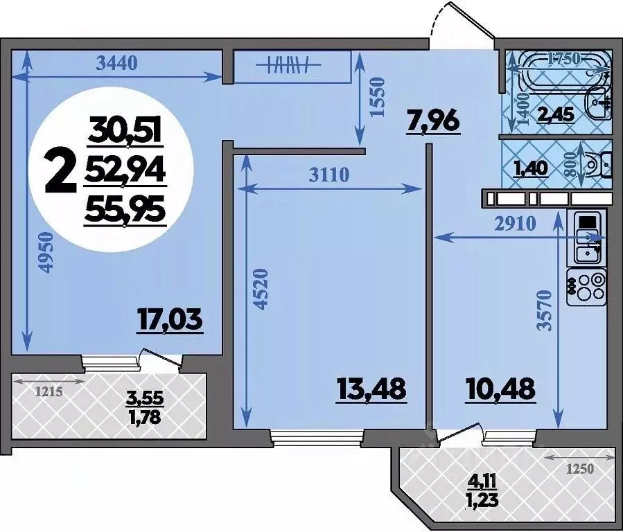 2-к кв. Краснодарский край, Краснодар ул. Генерал-лейтенанта ... - Фото 1