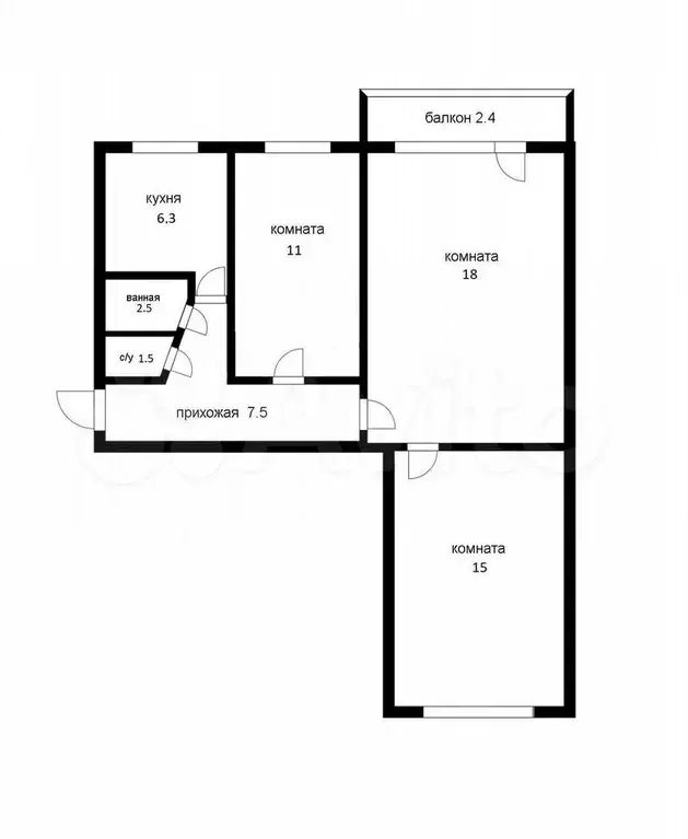 3-к. квартира, 65 м, 5/5 эт. - Фото 0