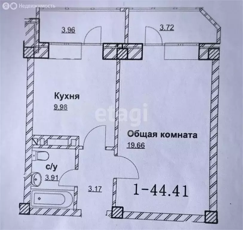 1-комнатная квартира: Каспийск, Европейская улица, 1 (45 м) - Фото 1