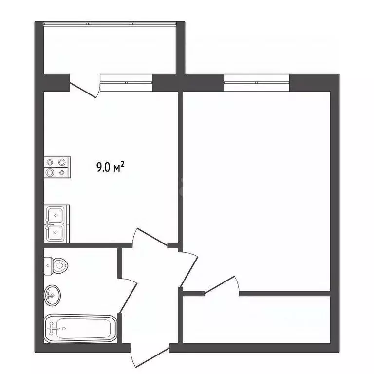 1-к кв. Ростовская область, Ростов-на-Дону Травяная ул., 10/22 (35.2 ... - Фото 1