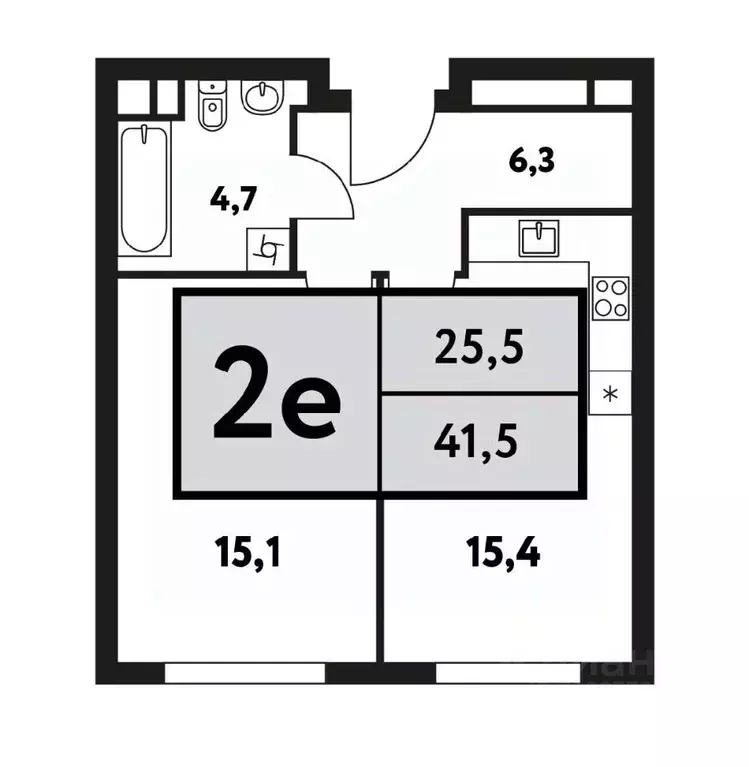 2-к кв. Москва Фестивальная ул., 15к5 (41.5 м) - Фото 0