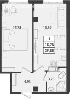 1-комнатная квартира: Мурино, улица Шоссе в Лаврики, 95 (39.85 м) - Фото 0