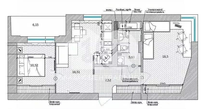 Квартира, 3 комнаты, 67.09 м - Фото 1