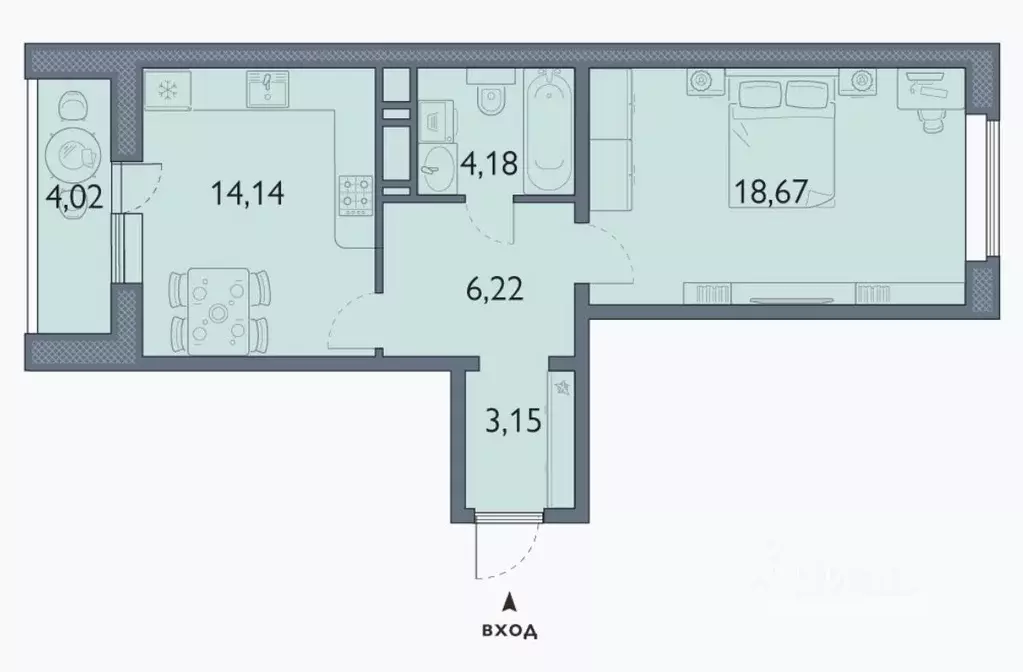 1-к кв. Брянская область, Брянск просп. Станке Димитрова, 67к7 (48.0 ... - Фото 1
