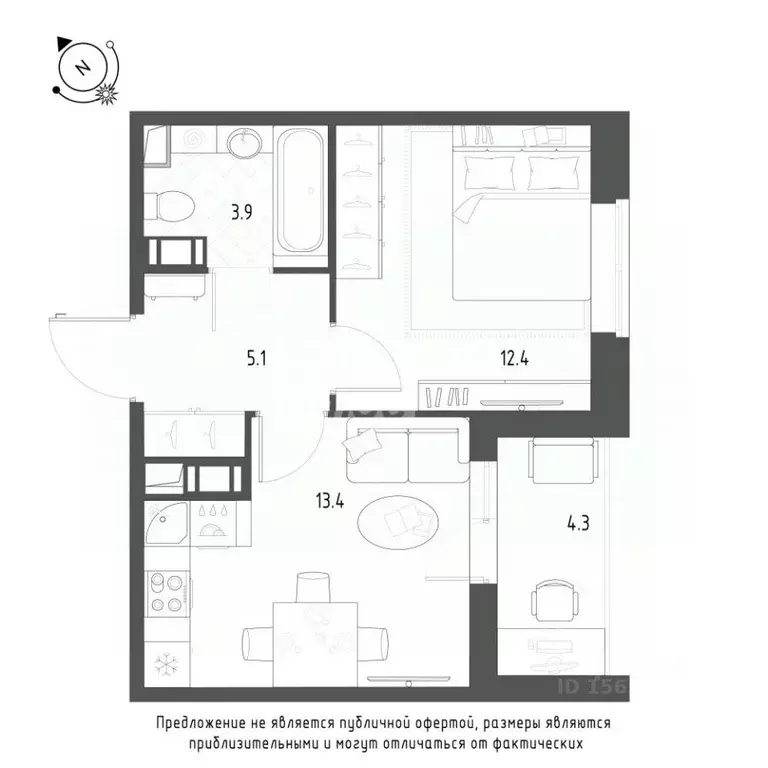 1-к кв. Омская область, Омск Зеленая река мкр, 9 (39.5 м) - Фото 2