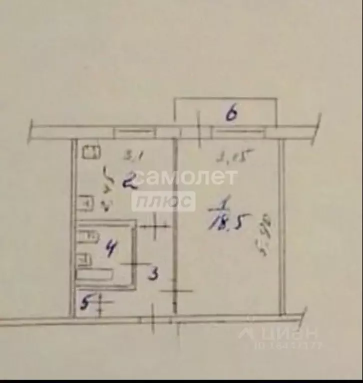 1-к кв. Пензенская область, Пенза просп. Строителей, 126 (34.6 м) - Фото 2