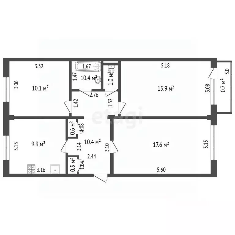 3-к кв. Забайкальский край, Чита Северный мкр, 36 (69.0 м) - Фото 2