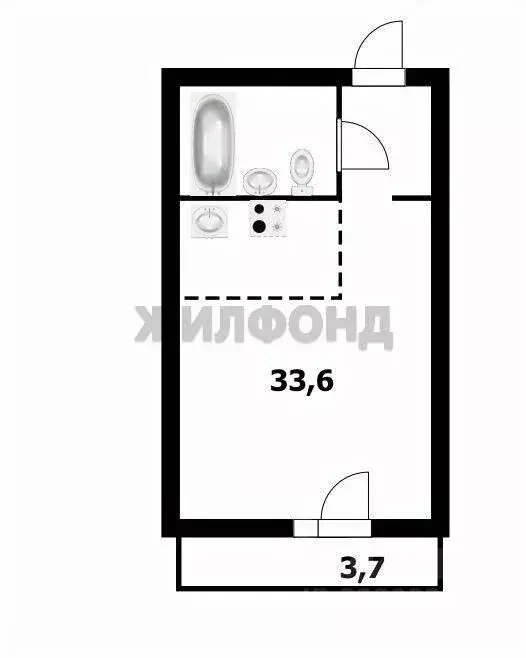 1-к кв. Новосибирская область, Новосибирск Трикотажная ул., 49 (20.0 ... - Фото 1