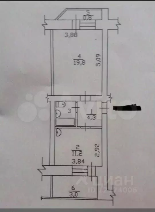 1-к кв. Татарстан, Набережные Челны ул. Аделя Кутуя, 3 (42.0 м) - Фото 2