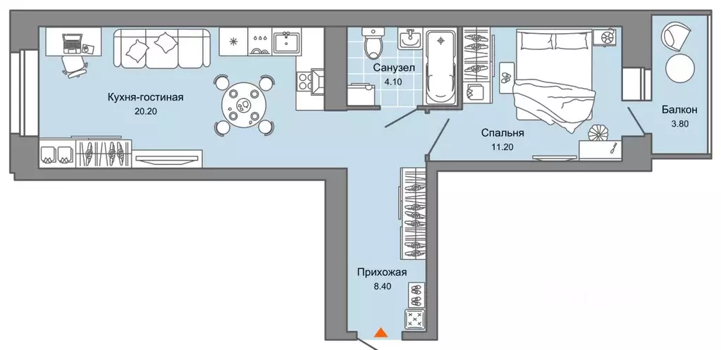 1-к кв. Пермский край, Пермь ул. Дзержинского, 31Б (45.0 м) - Фото 2