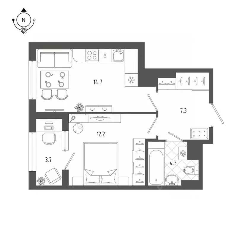 1-к кв. Санкт-Петербург бул. Измайловский, 9 (40.3 м) - Фото 0