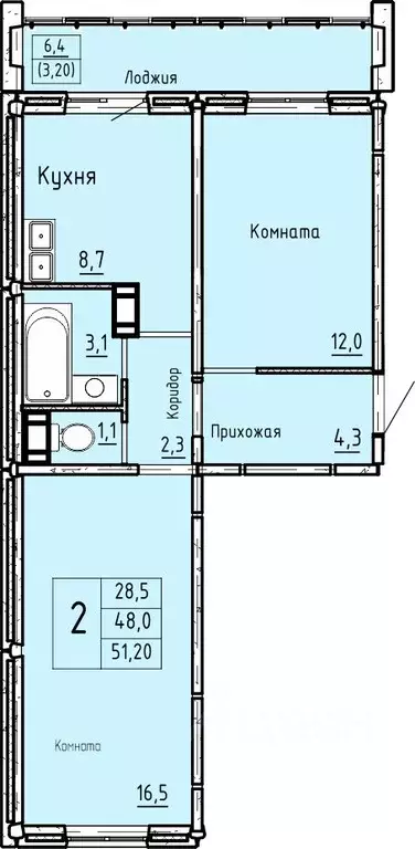 2-к кв. Курганская область, Курган Заозерный жилрайон, 7-й мкр, 11 ... - Фото 0